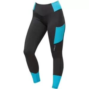 image of Dublin Womens/Ladies Power Performance Colour Block Horse Riding Tights (12 UK) (Aqua Blue)