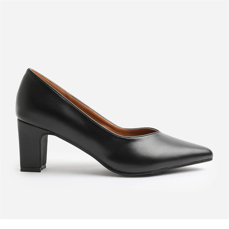 Image of Wheres That From Serena Block Heel With Pointed Toe In Black Faux L Black Pu female 4