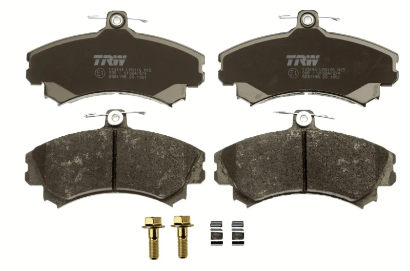 Image of TRW GDB1198 Brake pad set with acoustic wear warning, with accessories, with brake caliper screws Brake Pad Set,disc brake (402)