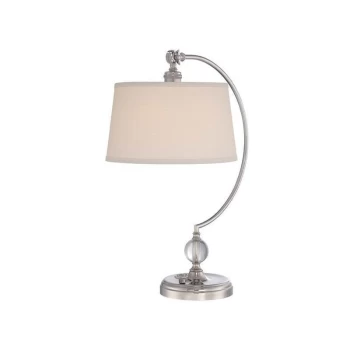 Image of Jenkins - 1 Light Table Lamp Polished Nickel, E27 - Elstead