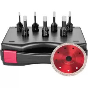 Image of Vevor Diamond Drill Bits Hole Saw Set 1/4"-1/2" 7pcs Ceramic Porcelain Marble