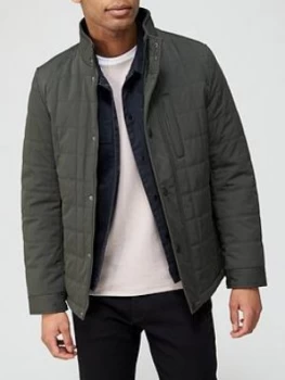 Image of Ted Baker Trent Quilted Jacket - Khaki, Size XL, Men
