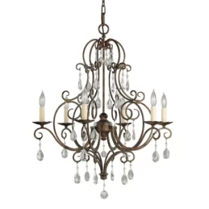 Image of Feiss Chateau 6 Light Chandelier Mocha Bronze