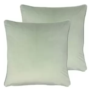 Image of Evans Lichfield Opulence Twin Pack Polyester Filled Cushions Green