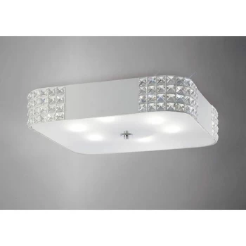 Image of Ceiling light Denver 6 lights white / crystal