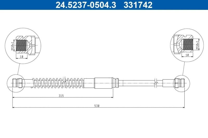 Image of Brake hose ATE 24.5237-0504.3