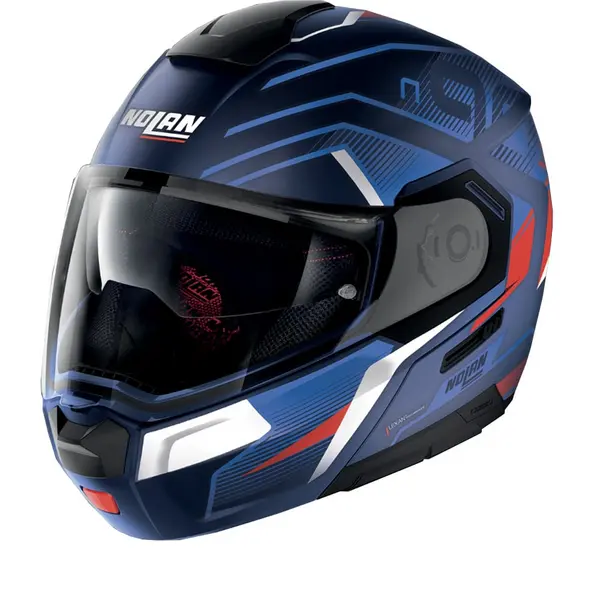 image of Nolan N90-3 Comeback 46 Flat Cayman Blue ECE 22.06 Modular Helmet Size L