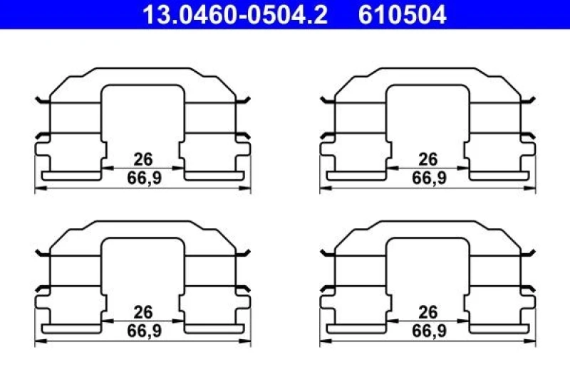 Image of Brake pad fitting kit ATE 13.0460-0504.2