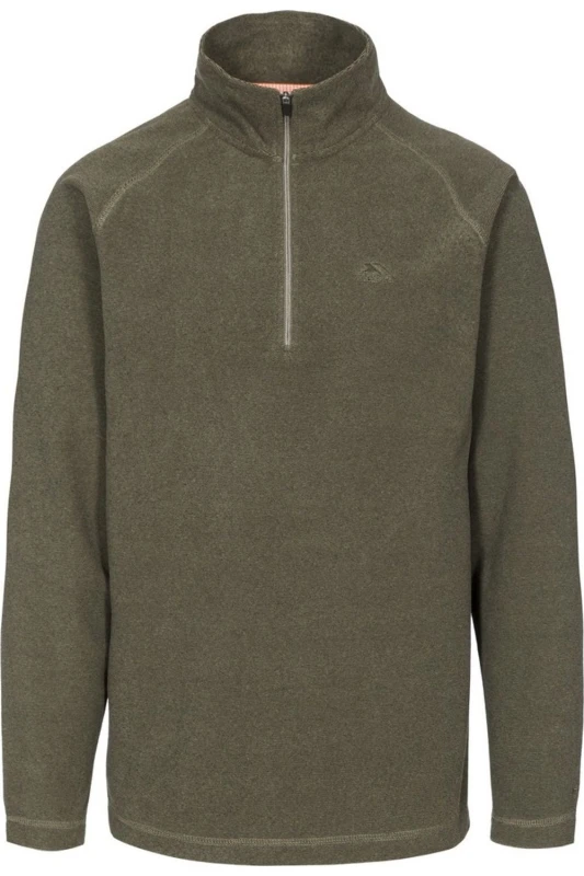 Image of Trespass Trespass Men Keynote Anti Pilling 1 4 Zip Fleece Top in Dark Green Size: X-Small Dark Green XS Male 5059000413032