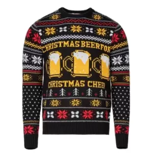 Star Christmas Knit Jumper Mens - Black