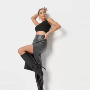 image of Missguided Midaxi Skirt - Black