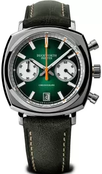 Image of Duckworth Prestex Watch Chronograph 42 Green Green Leather