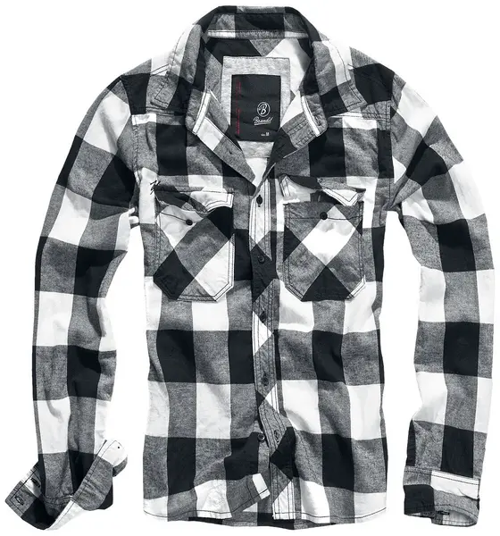 Image of Brandit Checkshirt Flanel Shirt Black white XL Men