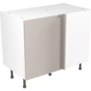 Image of Kitchen Kit Flatpack J-Pull Kitchen Cabinet Base Blind Corner Unit Super Gloss 1000mm in Light Grey MFC