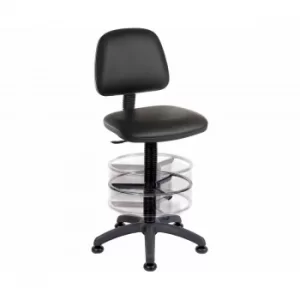Image of Teknik Office Deluxe Draughter Ergo Blaster Operator Chair Faux Leather, Black