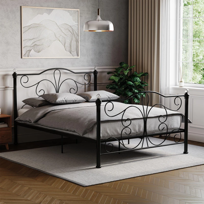Image of Lassic Vida Designs Chicago King Size Metal Bed Black unisex King Size