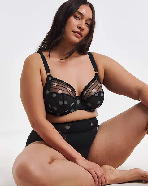 Image of Elomi Elomi Matilda Plunge Wired Bra Black Dot Black DOT Female 38H QV03229