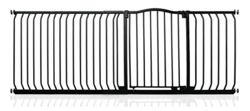Image of Safetots Curved Top Safety Gate, 198Cm - 207Cm, Matt Black, Pressure Fit Stair Gate