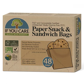 image of If You Care Paper Sandwich Bags - 48 bags