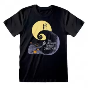 image of Nightmare Before Christmas Unisex Adult Silhouette T-Shirt (M) (Black)