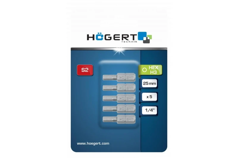 Image of Hogert Technik HT1S347 Screwdriver Bit Tool Steel Tool Steel Screwdriver Bit (5514)