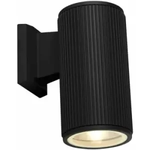 Image of Searchlight Outdoor 1 Light Wall Porch Light - Black With Clear Glass Diffuser
