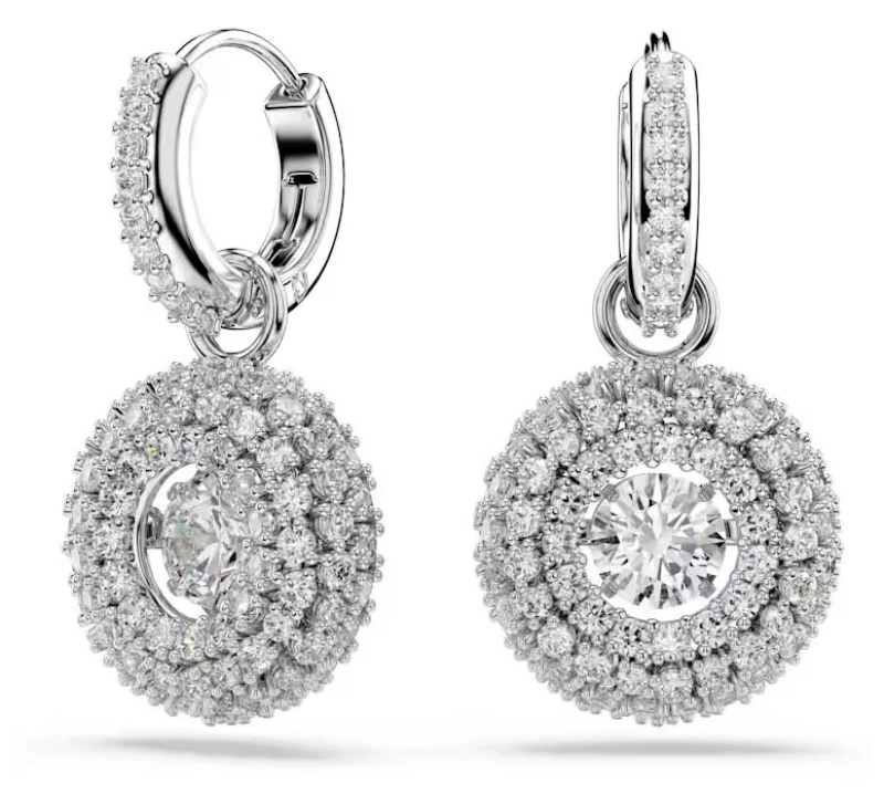 Image of Swarovski 5738193 Sublima drop hoop round cut earrings Jewellery