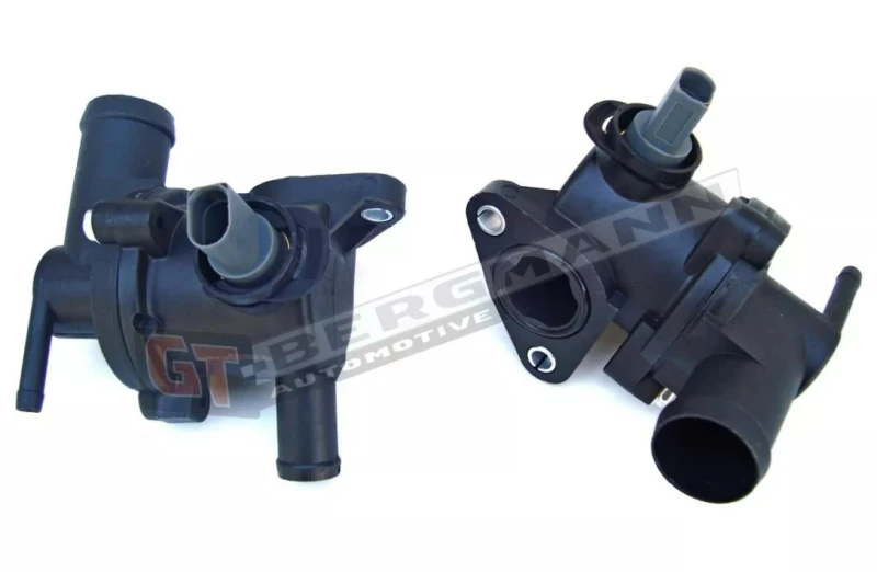 Image of GT-BERGMANN GT17-013 Engine thermostat Opening Temperature: 87°C, with gasket/seal, with housing, with sensor Thermostat,coolant (316)