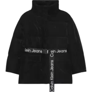 Image of Calvin Klein Jeans Soft Touch Belted Puffer - Black
