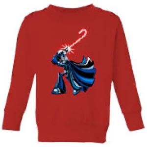 Image of Star Wars Candy Cane Darth Vader Kids Christmas Sweatshirt - Red - 11-12 Years