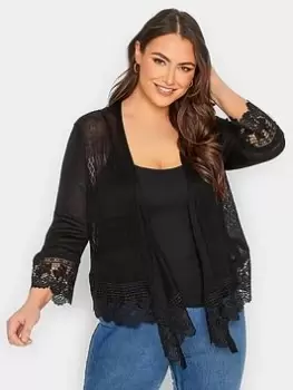 Image of Yours Lace Waterfull Shrug - Black, Size 14-16, Women