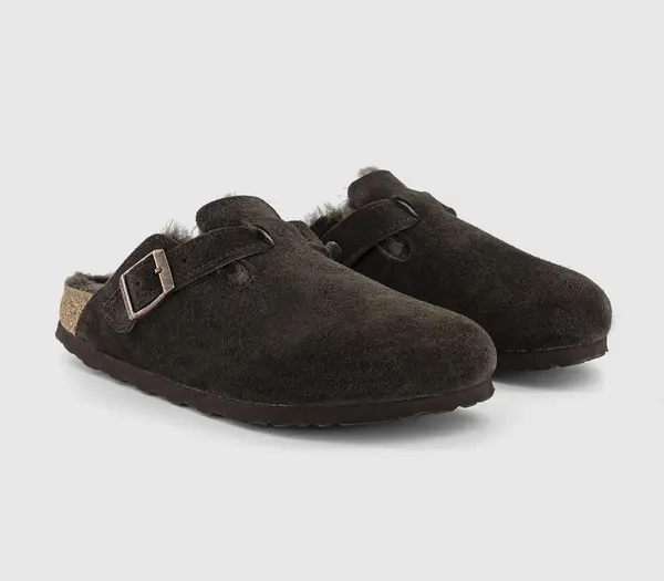 Image of Birkenstock Boston Shearling Clogs Mocca Brown, 3