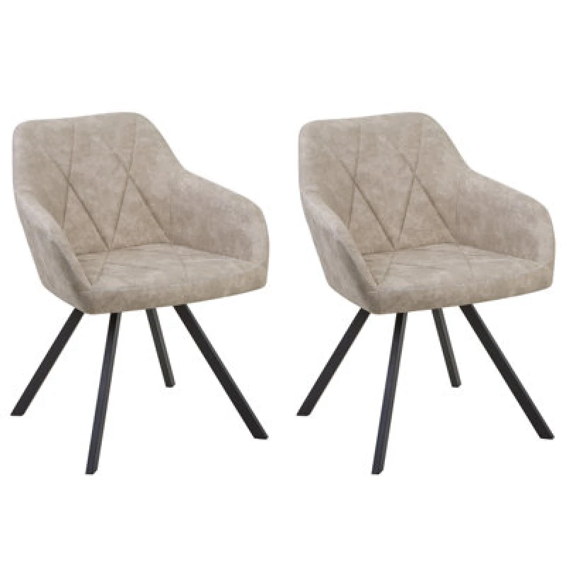 Image of Beliani Set Of 2 Dining Chairs Monee Beige