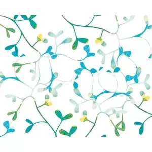 Image of Origin Murals Watercoloured Petals Blue Wall Mural - 3.5 x 2.8m
