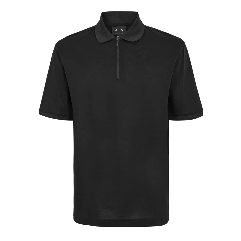 Image of Armani Exchange Mens Short Sleeve Polo Shirt Short Sleeve Polos S Black 54175503350