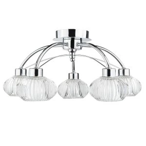 image of Searchlight Lighting Collection Anna 5-Light Semi-Flush Ceiling Light