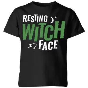 Image of Resting Witch Face Kids T-Shirt - Black - 9-10 Years
