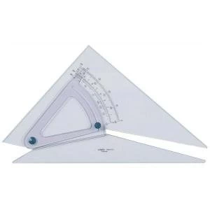 image of Linex Adjustable Set Square Precision 0.5 Degree Scale Bevelled Edge