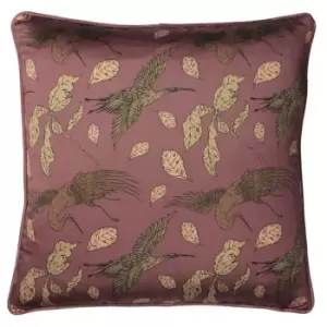 image of Paoletti Harper Square Cushion Cover (One Size) (Mulberry)