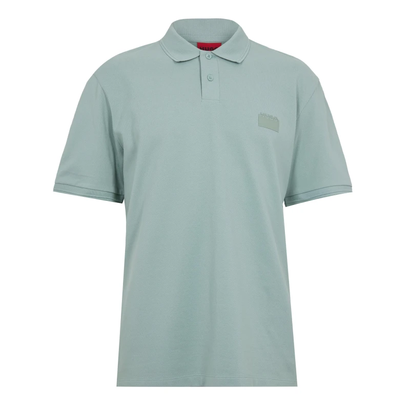 Image of Hugo Mens Delastolo Red Cotton Short Sleeve Polo Shirt Pastel Green male L