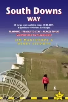 Image of South Downs Way (Trailblazer British Walking Guides) : Practical guide with 60 Large-Scale Walking Maps (1:20,000) & Guides to 49 Towns & Villages - P