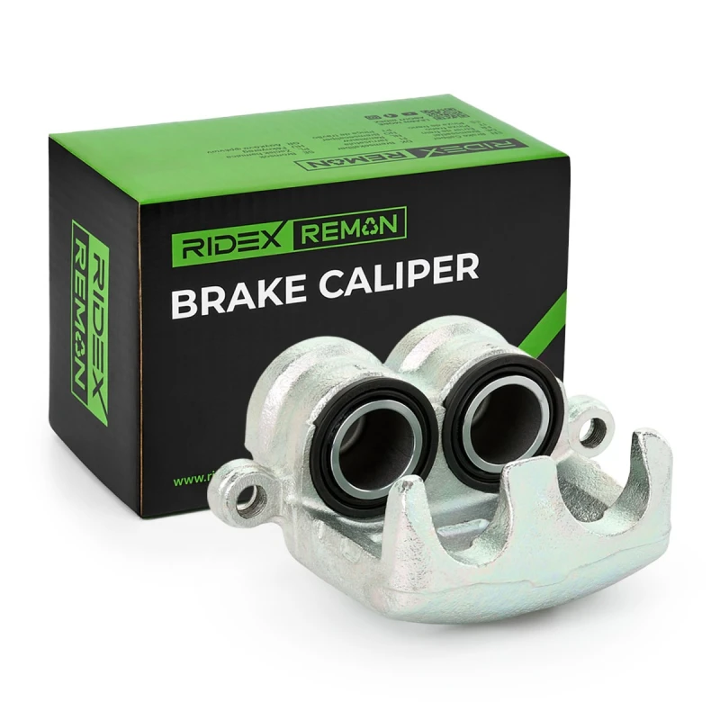 Image of RIDEX REMAN 78B0848R Brake caliper Front Axle, with holding frame Grey Cast Iron Brake Caliper (78)