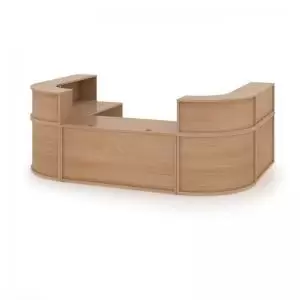 Image of Denver extra large U-shaped complete reception unit - beech