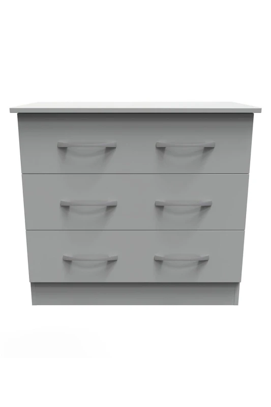 Image of Heddon 3 Drawer Chest In Dusk Grey (Ready Assembled)