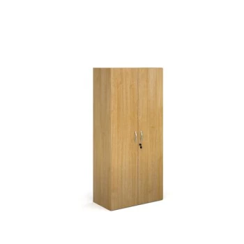 Image of Contract double door cupboard 1630mm high with 3 shelves - oak