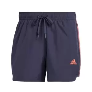 image of adidas Very Short Length Retro Split Swim Shorts Mens - Shadow Navy / Coral Fusion