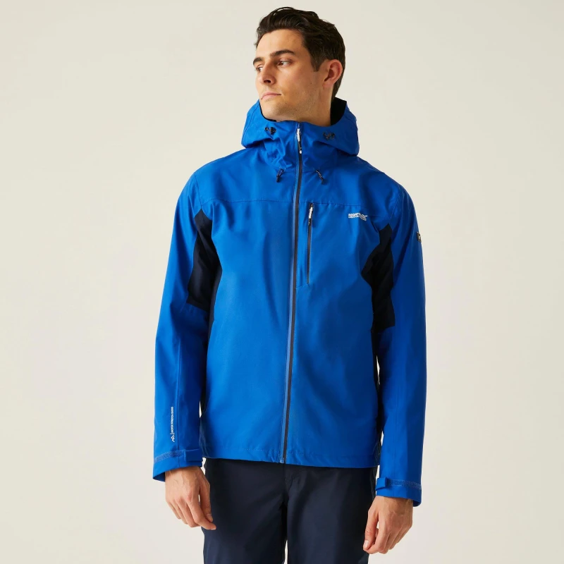 Image of Regatta Mens Birchdale II Isotex 15000 Breathable Long Sleeve Waterproof Jacket Blue/Navy male S