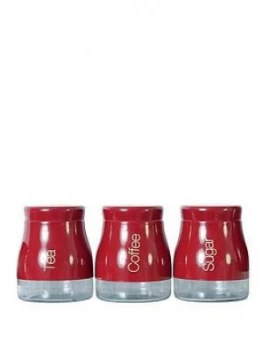 Image of Sabichi Red 3 Piece Kitchen Canister Set