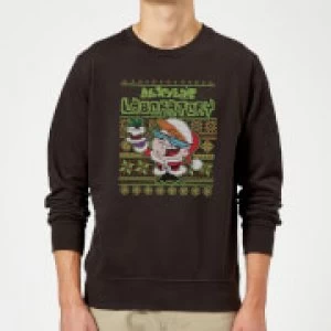 Image of Dexter's Lab Pattern Christmas Sweatshirt - Black