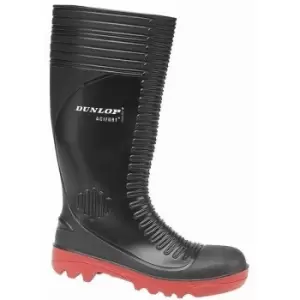 Image of Dunlop Acifort A252931 Ribbed Full Safety Wellington / Mens Boots (41 EUR) (Black) - Black